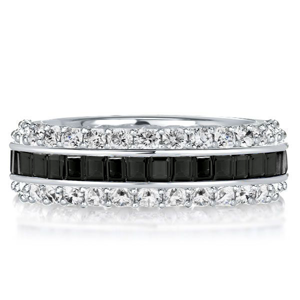 eternity band - Italo Black Sapphire Ring Wide Band Ring For Ladies Eternity Band For Women, Italo jewelry - Online Catalog