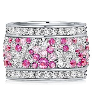 Eternity band - Italo Pink Round Multi Row Eternity Wedding Band For Women, Apparel & Accessories, Italo jewelry - Online Catalog