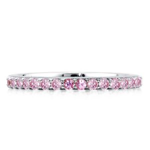 Eternity band - Italo Shared Prong Pink Sapphire Wedding Band Classic Band, Apparel & Accessories, Italo jewelry - Online Catalog