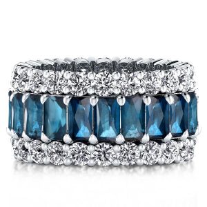 Eternity band - Italo Created Blue Topaz Radiant Cut Eternity Wedding Band, Apparel & Accessories, Italo jewelry - Online Catalog
