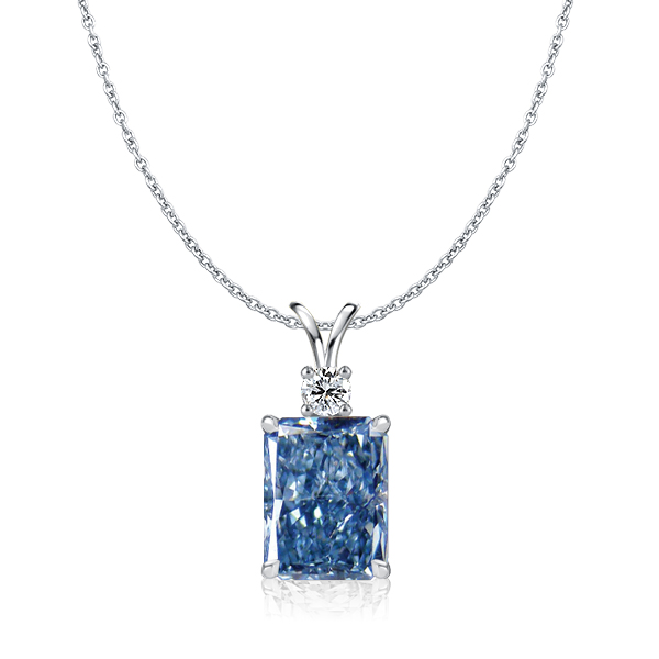 Necklaces - Italo Blue Topaz Radiant Cut Pendant Necklace In Sterling Silver, Apparel & Accessories, Italo jewelry - Online Catalog