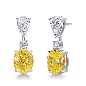 Earrings - Yellow Topaz Oval Cut Drop Earrings For Women Silver Earrings, Apparel & Accessories, Italo jewelry - Online Catalog
