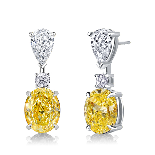 EarRings - Yellow Topaz Oval Cut Drop Earrings For Women Silver Earrings, Italo jewelry - Online Catalog