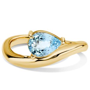 Classic engagement Rings - Italo Pear Cut Aquamarine Ring Solitaire Jackie Ring, Italo jewelry - Online Catalog