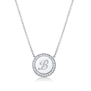personalized necklaces - Circle Engraved Initial Personalized Necklace For Women, Italo jewelry - Online Catalog