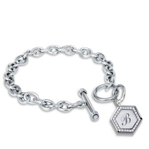 personalized bracelets - Italo Hexagon Charm Bracelet Initial Personalized Charm Bracelet, Italo jewelry - Online Catalog