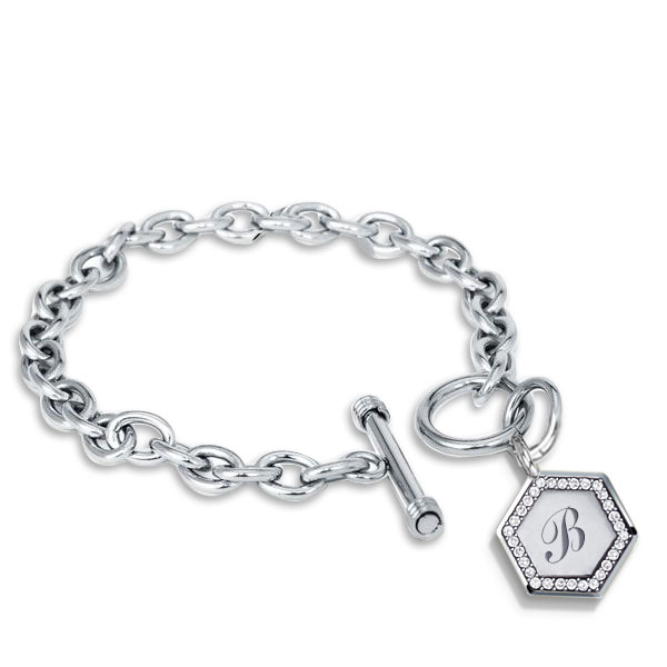personalized bracelets - Italo Hexagon Charm Bracelet Initial Personalized Charm Bracelet, Italo jewelry - Online Catalog
