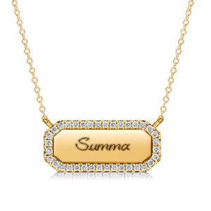 personalized necklaces - Italo Engraved Bar Initial Personalized Necklace For Women, Italo jewelry - Online Catalog