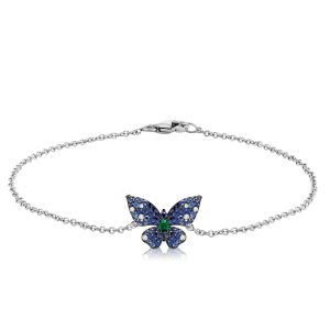 Bracelets - Dancing Butterfly Blue Sapphire Bracelet For Women, Apparel & Accessories, Italo jewelry - Online Catalog