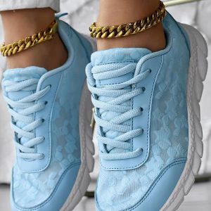 Breathable Lace-up Round Toe Sneakers, women Sneakers, ChicMe catalog