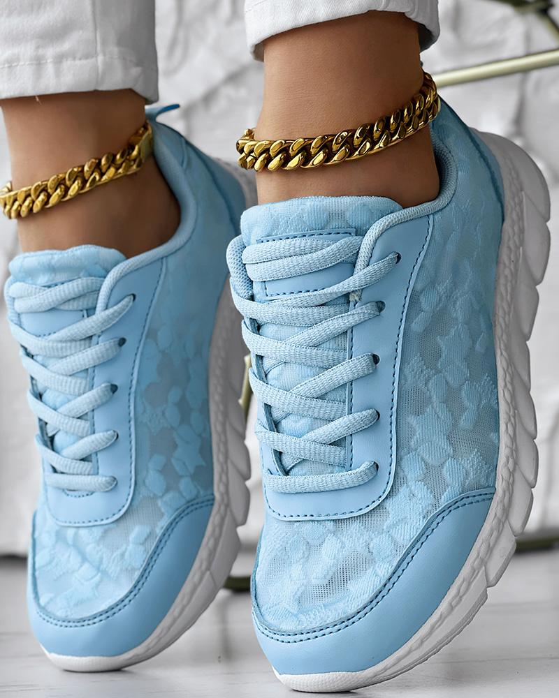 Breathable Lace-up Round Toe Sneakers, Sneakers, ChicMe catalog