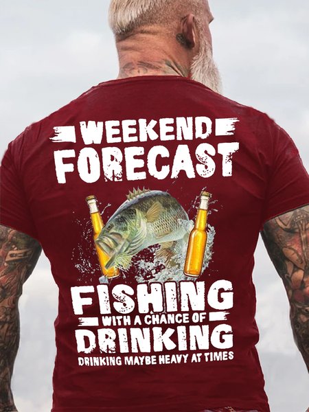 Mens Fishing Crew Neck Cotton Casual Short Sleeve T-Shirt, T-shirts, Lilicloth.com