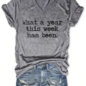What A Year Cotton-Blend Casual Women Tee, T-shirts, Lilicloth.com