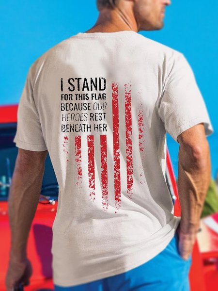 I Stand Cotton Casual Short Sleeve T-shirt, T-shirts, Lilicloth.com