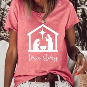 True Story Crew Neck Casual T-shirt, T-shirts, Lilicloth.com