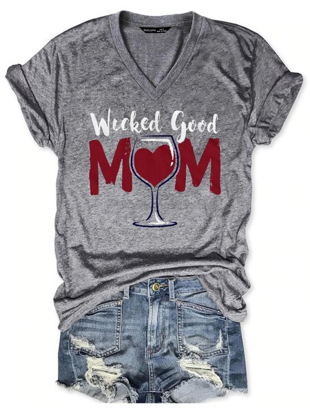 Wicked Good Mom Wine Tee, T-shirts, Lilicloth.com
