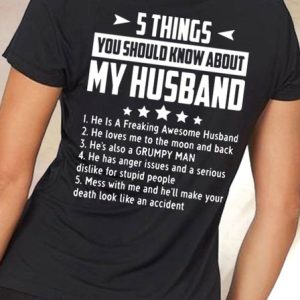 Five Things About My Husband T-Shirt, T-shirts, Lilicloth.com