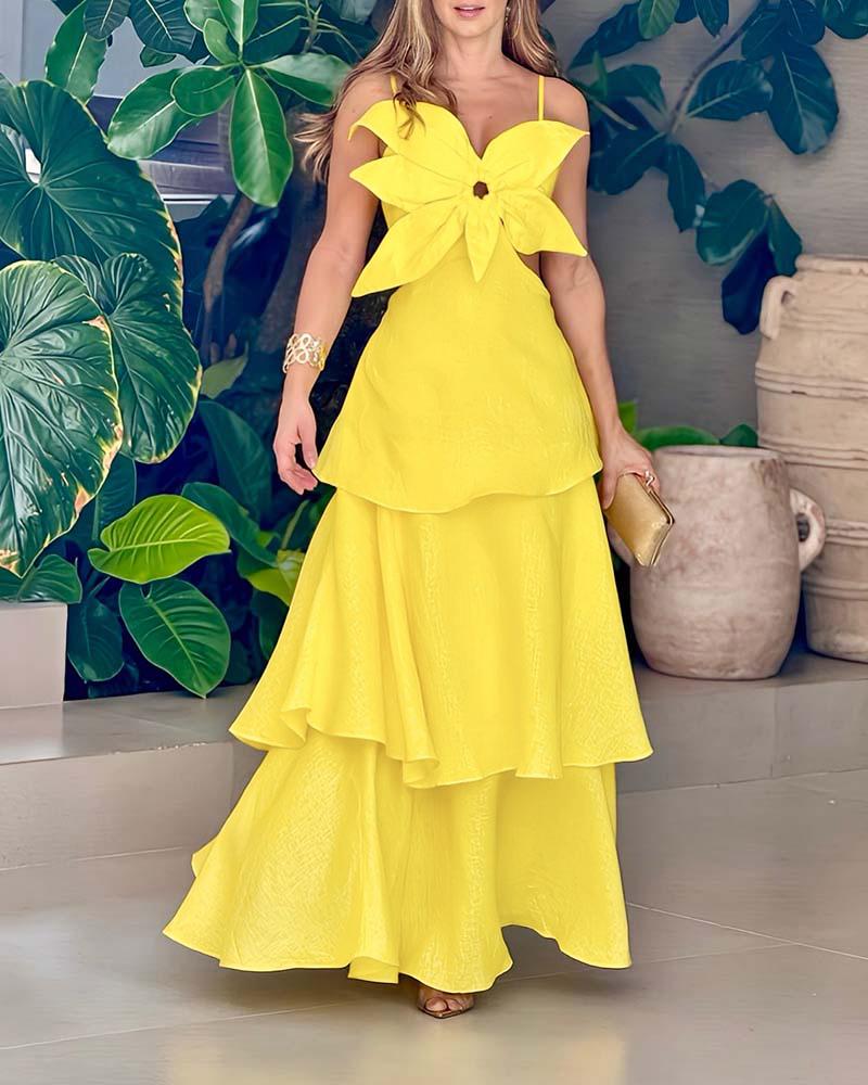 Floral Pattern Hollow Out Cami Maxi Dress, Maxi Dresses, ChicMe catalog
