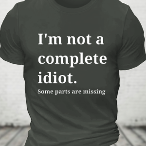 Funny Idiot Cotton T-Shirt, T-shirts, Lilicloth.com