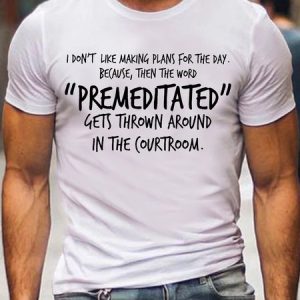 "Premeditated" Printed Crew Neck Casual T-shirt, T-shirts, Lilicloth.com