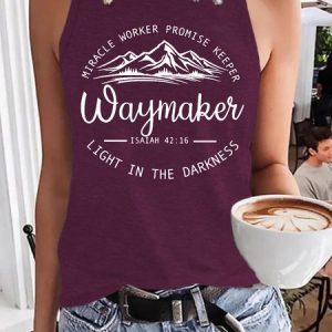 Miracle worker promise keeper Waymaker Light in the darkness Christian Knit Tank, Tank Tops, Lilicloth.com