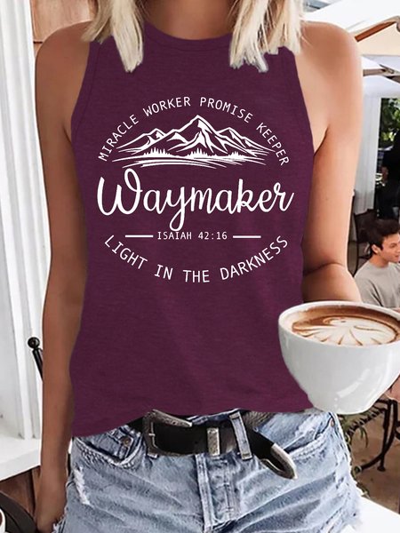 Miracle worker promise keeper Waymaker Light in the darkness Christian Knit Tank, Tank Tops, Lilicloth.com
