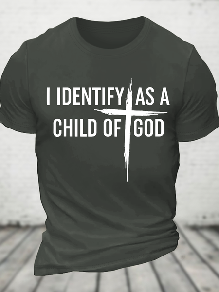 I Identify As A Child Of God Christian Cotton T-Shirt, T-shirts, Lilicloth.com