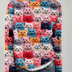 Cat Simple Loose Knitted Sweater, Sweaters, Lilicloth.com