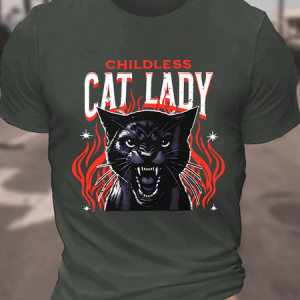 Childless Cat Lady Cat Ladies Vote Cotton T-Shirt, T-shirts, Lilicloth.com