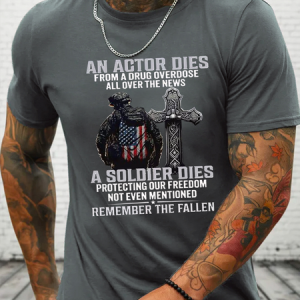 Cotton Proud Veteran Crew Neck Casual Loose T-Shirt, T-shirts, Lilicloth.com