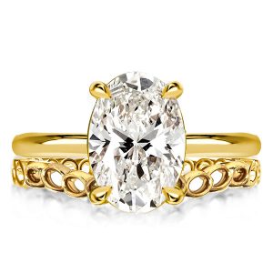 Bridal sets rings - Golden Oval Cut Bridal Set, Italo jewelry - Online Catalog