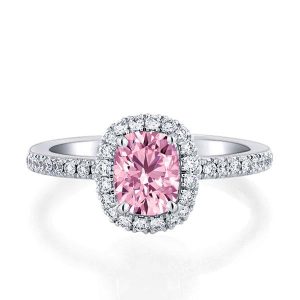 Classic rings - Italo Pink Ring Halo Cushion Engagement Ring Affordable, Apparel & Accessories, Italo jewelry - Online Catalog