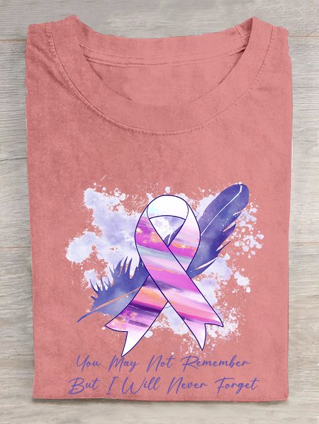 You May Not Remember But I Will Never Forget, Alzheimer Awareness Cotton T-shirt, T-shirts, Lilicloth.com