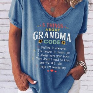 5 Things About Grandma Code Short Sleeve Tops, T-shirts, Lilicloth.com