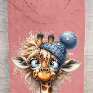 Cotton Casual Giraffe T-Shirt, T-shirts, Lilicloth.com