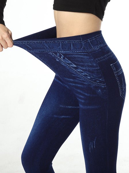 Plain Tight Casual High Elasticity Leggings, Leggings, Lilicloth.com