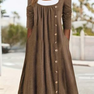 Women's Long Sleeve Spring/Fall Color Block Lace Jersey Dress Crew Neck Daily Going Out Casual Mini H-Line Mock Two-Piece, JustFashionNow Dresses, color:Khaki|size:5XL,
