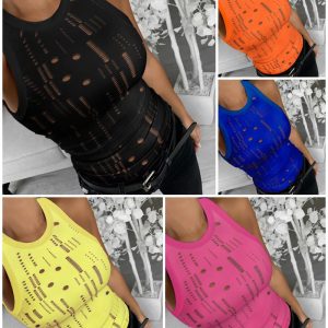 Plain Hollow Out Tank Top, women Tanks & Crop Tops, ChicMe catalog