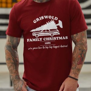 Griswold Family Christmas 1989 Short Sleeve Crew Neck Cotton Blends T-shirt, T-shirts, Lilicloth.com