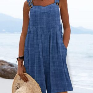 Pocket Design Wide Leg Suspender Romper, Rompers, ChicMe catalog