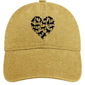 Horse Heart Gift For Horse Lover Adjustable Denim Hat, Men's Hats, Lilicloth.com