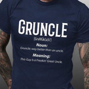 Gruncle Funny Saying Crew Neck T-shirt, T-shirts, Lilicloth.com