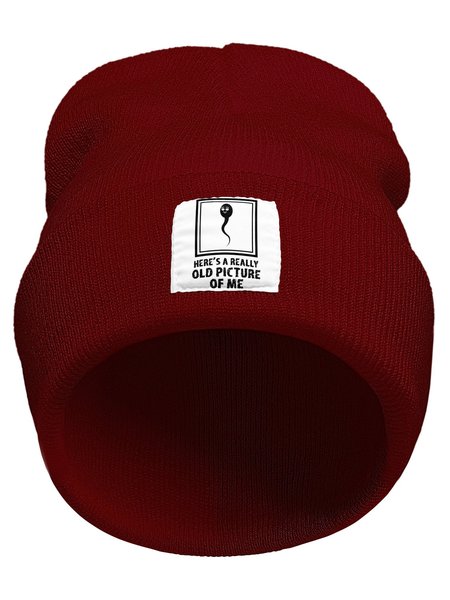 Here's A Really Old Picture Of Me Funny Graphic Beanie Hat, Hats, Lilicloth.com