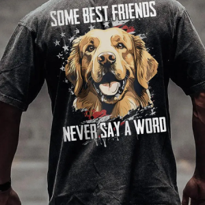 Best Friend Golden Retriever Vintage Washed Shirt, T-shirts, Lilicloth.com