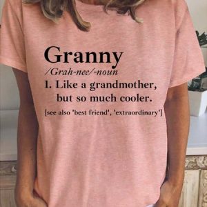 Granny Shirt Gift for Grandma Cotton Blends Casual Short Sleeve T-shirt, T-shirts, Lilicloth.com