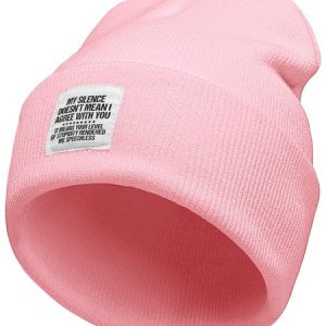 My Silence Dosen't Mean I Agree With You It Means Your Level Of Stupidity Rendered My Speechless Funny Text Letter Beanie Hat, Hats, Lilicloth.com