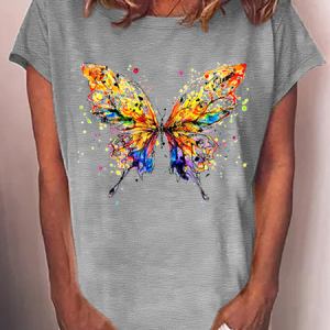 WomenвЂs Butterfly Casual T-Shirt, T-shirts, Lilicloth.com
