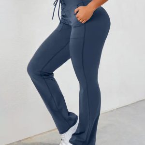 Lace-up Quick Dry Active Flared Pants, Active Pants, ChicMe catalog