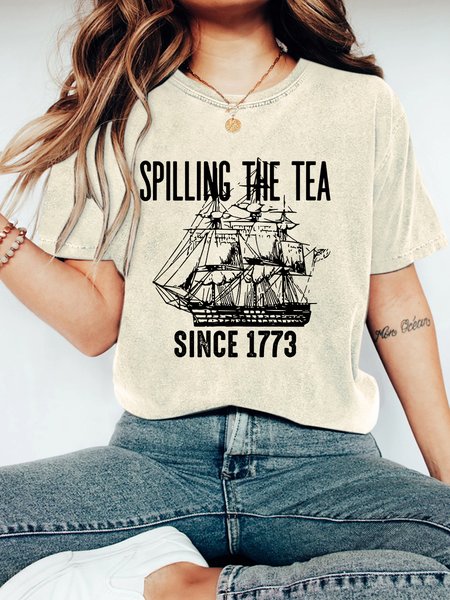 Spilling The Tea Since 1773 Vintage Distressed Shirt, T-shirts, Lilicloth.com