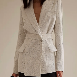Women's Spring/Fall Outerwear Urban Plain Long Sleeve Lapel Collar Regular Blazer, JustFashionNow Blazers, color:Light Gray|size:XXL,
